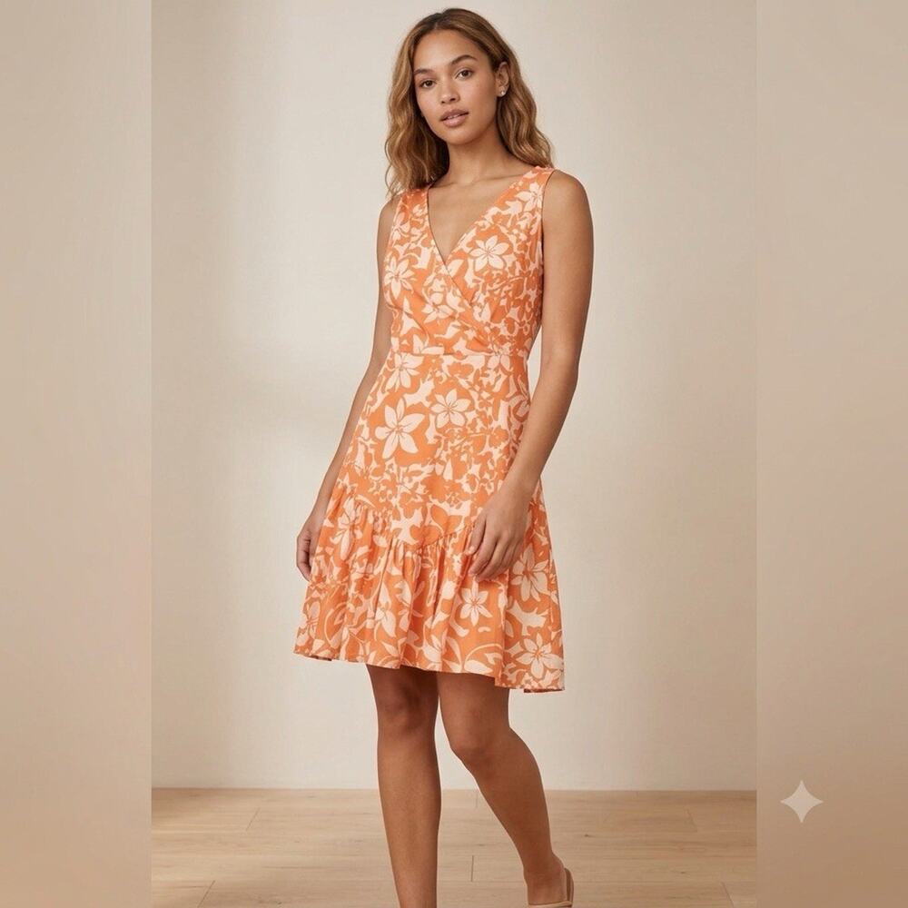 Fensace Floral Dress, Orange, Small